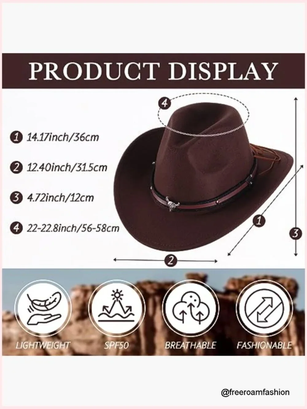 9 Unisex Cowboy Hats with Strap, Faux Felt Western Hats for Party Costume
